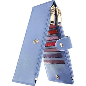 Large Size Bifold Multi <b>Card</b> RFID <b>Wallet</b> for <b>Women</b> Zipper Pocket Credit <b>Card</b> Holder - Product Image 1
