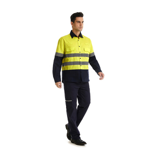 Chemise longue pour homme avec pantalon pour le travail en usine, vêtements de travail réfléchissants de sécurité - Product Image 3