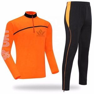 Conjunto Deportivo para Hombre, Rojo y Negro, con Cierre de Cremallera de un Cuarto, Sudadera de Manga Larga y Pantalones Deportivos, de Secado Rápido, en Poliéster, para Otoño - Product Image 2