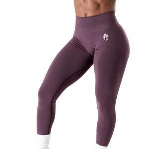 Leggings Deportivos de Cintura Ultra Alta para Mujer, Sin Costuras, Efecto Scrunch, Color Negro Granate, Alta Elasticidad, para Yoga, Gimnasio, Fitness, Control de Abdomen - Product Image 2