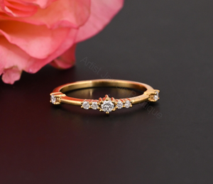 Dainty Diamond <b>Ring</b> 0.19 Ct, Minimal Diamond <b>Ring</b>, Gold Stacking <b>Ring</b>, Delicate Engagement <b>Ring</b>, Everyday <b>Ring</b>, Gift for Her - Product Image 5