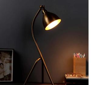 Lámpara de mesa industrial de latón con pantalla de campana, cuello flexible ajustable para sala de lectura, fuente de luz LED E27, CA 220V - Product Image 2