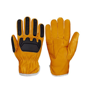 Guantes de Trabajo de Cuero PU Naranja de 10 mil, Antideslizantes, con Puño Reforzado, Resistentes a Impactos, para Uso en Campos Petroleros y Talleres - Product Image 3