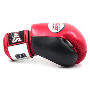 Top Quality Cowhide Leather Twins Boxing Gloves Hook Loop Adjustable <b>Strap</b> Red White Black Leather Soft Handmade Padding Twins - Product Image 3