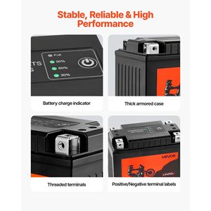 High Performance 12V <b>7Ah</b> Motorcycle <b>Battery</b> YT14AH-BS for Powersports - Product Image 6