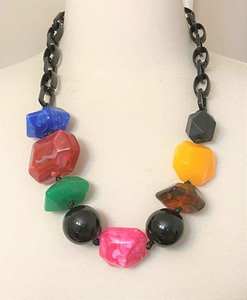 Collier de perles irrégulières en résine faites à la main, multicolores, bijoux de mode, artisanat moulé, pour femmes et filles - Meilleures ventes - Product Image 5