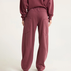 Pantalones Deportivos de Invierno para Mujer, Transpirables, Ecológicos, de Alta Calidad, Color Sólido, Cintura Elástica, 100% Algodón - Product Image 2