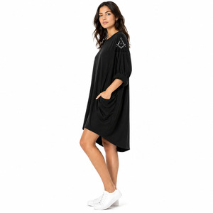 Robe longue en coton brodée pour femmes, insignes maçonniques héritages de la sororité grecque Delta Sigma |   Broderie personnalisée pour femmes de la confrérie - Product Image 2