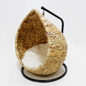 Lit pour chat en jacinthe d'eau suspendu, grand format, écologique, avec housse amovible et lavable, mobilier d'intérieur pour animaux de compagnie - Product Image 4