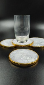 Modern Eco-Friendly Customized Resin Polished Round Multi-Function 2 in 1 <b>Table</b> <b>Coasters</b> with Customized Size - Product Image 4