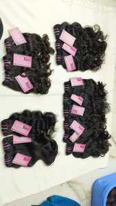 Extensiones de Cabello Humano Virgen Rizado Indio sin Procesar, Precio de Fábrica, Cutícula Alineada, Proveedor de Cabello Indio Crudo al por Mayor - Product Image 2