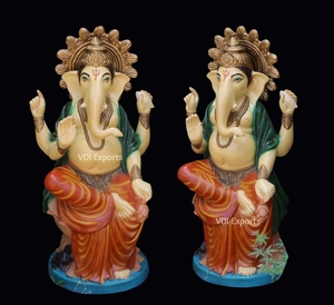 Estatua de Lujo del Dios Ganesha en Resina de Poliéster – Ídolo Hindú Pintado a Mano para Decoración de Entrada de Bodas, Estilismo de Eventos y Uso Espiritual - Product Image 2