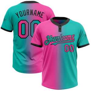 Custom Unisex Two <b>Button</b> Sublimated Polyester Softball Jersey Plus Size Short Breathable Baseball Jersey - Product Image 4