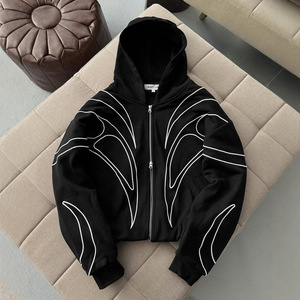 เสื้อฮู้ดดี้ OEM 2026 สำหรับผู้ชายและผู้หญิง สไตล์สวยงาม ซิปยาวเต็มตัว ทรงโอเวอร์ไซส์ สไตล์เรโทร เสื้อสเวตเชิ้ตฮิปฮอป แฟชั่นสตรีทแวร์ - Product Image 6