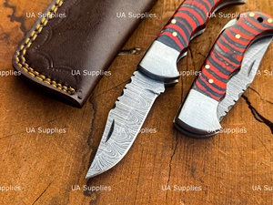 Damascus Steel Handmade Forged Clip Point Slide Open Folder <b>Knife</b> 0.5mm Thickness Colorful Micarta <b>Handle</b> Custom Logo OEM - Product Image 3