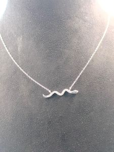 Collar de Plata de Ley 925 con Colgante de Ola y Cuentas, Estilo Bling para Mujer, Joyería para Amantes del Océano, Collar Delicado - Product Image 4