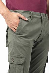 Pantalon cargo à jambes larges en coton 100% imperméable Smart Fit avec taille élastique - Product Image 5