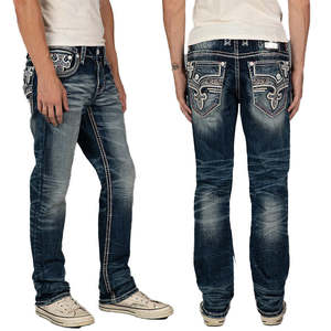 Nouveaux jeans de marque de luxe pour hommes, design tendance, broderie Hip Hop Y2K, streetwear - Product Image 3