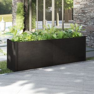 Pots et jardinières en bois de pin massif, jardinière de jardin en noir, 78,7"x19,7"x27,6" - Product Image 1