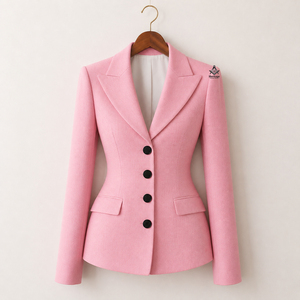 Blazer Rosa de Lana Mezclada para Mujer, Ropa Masónica Herencia, Abrigo de Manga Larga, Estilo Griego, para Hermandades, Fraternidades, Negocios, Abrigo Elegante - Product Image 2
