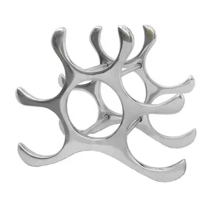 Présentoir à vin en aluminium écologique pour 6 bouteilles, idéal pour les mariages et les fêtes, par Axiom Home Accents Party - Product Image 1