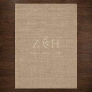 Tapis d'intérieur fait main, tissé à la main, beige, mélange laine et soie, moderne, rembourré, lavable, antimicrobien, antidérapant, adapté aux animaux domestiques, à poils moyens - Product Image 3