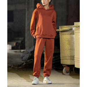 Nouvel ensemble de survêtement d'hiver surdimensionné pour femmes, ensemble de survêtement personnalisé, sweat à capuche et pantalon de jogging épais - Product Image 3