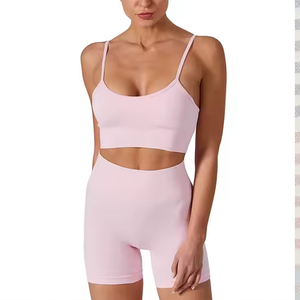 Ensemble de yoga et Pilates couleur unie, séchage rapide, dos ouvert, taille haute, décontracté et polyvalent - Product Image 5