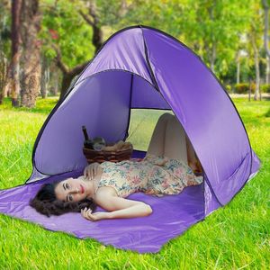 Tenda da Spiaggia Automatica Anti-UV con Tettoia Impermeabile, Finestra a Rete e Borsa Portaoggetti per 2/3 Persone - Product Image 3