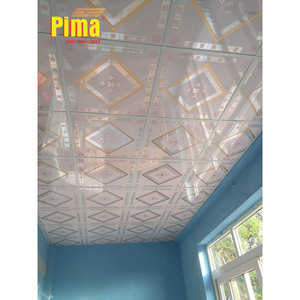 แผ่นฝ้าเพดานพีวีซีเคลือบเงาแบบแผงขนาด 24x24 นิ้ว กันน้ำ สำหรับห้องน้ำ - Product Image 4