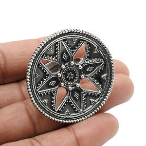 <b>Adjustable</b> Vintage Design <b>Ring</b> With Brilliant Round Cut & Star Flower Design Inside 925 Sterling <b>Silver</b> Bohemian <b>Ring</b> For Girls - Product Image 3