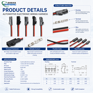 Câble électronique personnalisé Molex 0050579402 2POS <span class=keywords><strong>2</strong></span>,54 mm (0,1 po) de pas, UL1007 22AWG, plaqué étain, isolé PVC, 600 V - Product Image 3