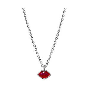 Collar con Colgante de Labios Rojos, Romántico, en Plata de Ley con Ópalo, Joyería de Moda para Mujeres y Niñas, para Bodas, con Baño de Rodio - Product Image 4