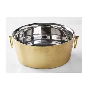 Modern Design Metal Ice Beverage Tub Stainless Steel Party Cooler Bucket Wine Beer Chiller Tub <b>Table</b> Use - Product Image 3
