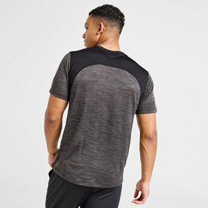 Mens Charcoal Grey Heather <b>Raglan</b> Sleeve Crew Neck Athletic T-Shirt Short Sleeve Activewear <b>Top</b> Custom Logo OEM ODM Wholesale - Product Image 3