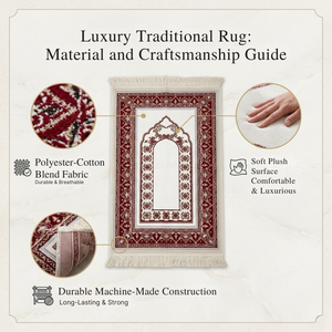 Alfombra de Oración Musulmana Premium |   Alfombra de oración islámica acolchada de felpa con diseño moderno de kilim persa bohemio – Lavable 2x3 pies - Product Image 4