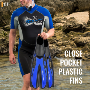 Aletas de Buceo Profesionales AROPEC de PP TPR; Aletas de Snorkel con Pala Ventilada y Bolsillo para el Pie Suave; Duraderas, Cómodas, Rígidas de 2mm - Product Image 2
