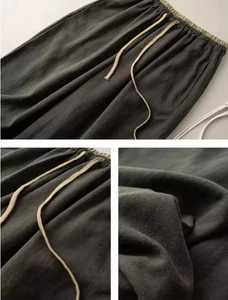 Pantalon en lin pour femme, taille mi-haute, cordon élastique, couleur unie, coupe ample, longueur cheville, décontracté, été - Product Image 6