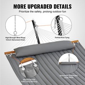 Due persone Heavy Duty doppio amaca 480lb capacità 12 FT acciaio supporto portatile borsa per il trasporto cuscino autoportante per esterni - Product Image 6