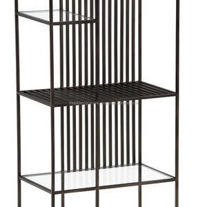 Estantería paralela de Metal y vidrio, fácil, líneas gráficas para un estante que se ajusta a un hogar tradicional o contemporáneo - Product Image 3