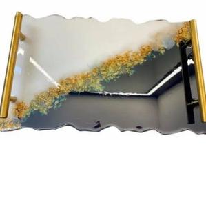 ถาดเสิร์ฟเรซิ่นสำหรับตกแต่งโต๊ะงานแต่งงานสไตล์คลาสสิก ภาชนะสำหรับรับประทานอาหาร ใช้ในบ้าน ครัว ร้านกาแฟ และร้านอาหาร - Product Image 1