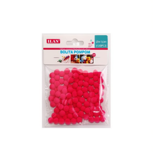 Pallina di ponpon Ilan da 1,0 cm rosa per decorazioni fai da te - Product Image 1