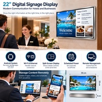 Écran d'affichage commercial mural de 22 pouces, menu numérique, affichage LCD, signalisation numérique pour restaurant, publicité, Android, Windows, WiFi, OEM