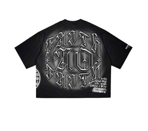 เสื้อยืดสไตล์วินเทจทรงครอปปี 2026 ผ้าฝ้าย 100% ลายกราฟิกประดับเพชร ทรงบ็อกซี่ แขนสั้น สำหรับผู้ชาย - Product Image 4