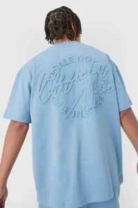 Ensemble t-shirt et short pour homme, bleu clair, col rond, tissu tricoté uni, style décontracté, respirant, pour l'été - Product Image 2