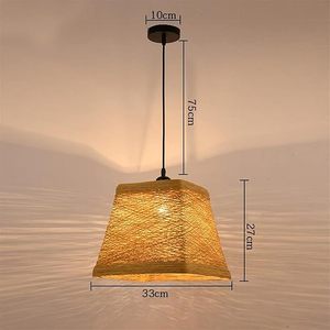 Wholesale Bamboo Rattan <b>Ceiling</b> Lamp Handwoven <b>Round</b> Pendant <b>Light</b> <b>LED</b> Lighting Shade for Dining Room Bedroom Decor OEM ODM - Product Image 4