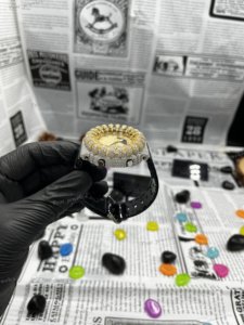 Montre numérique pour homme avec affichage analogique-numérique, boîtier en diamant Moissanite VVS, bracelet en caoutchouc, sertie de strass - Product Image 2