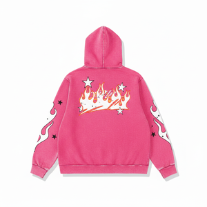 Customized Embroidered Front Solid Zip-Up Hoodies Sweatshirt Winter Oversized 100% Organic Cotton Eco-Friendly <b>Hip</b> Hop - Product Image 4