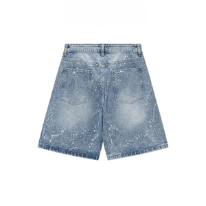 Pantalones Cortos de Mezclilla al por Mayor, Estilo Retro Americano, Cintura Alta, Corte Holgado, Cinco Pulgadas, Casuales, para Verano - Product Image 2