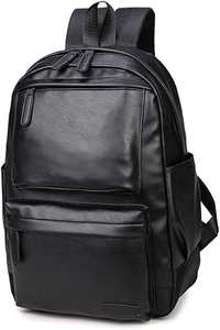 ZOLO LEATHERS Classic Genuine Leather Anti-Theft <b>Backpack</b> Durable Multi-Pocket Design Black Travel Laptop Bag - Product Image 3